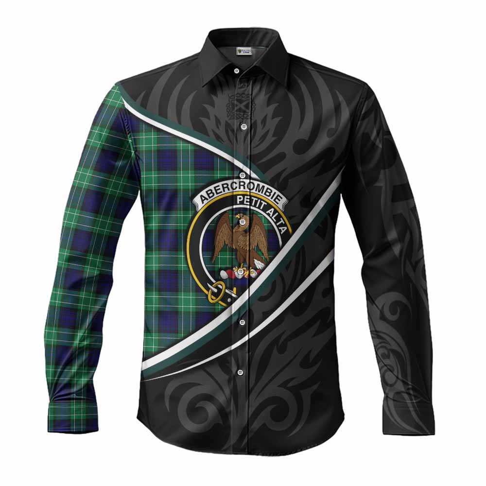 Abercrombie Tartan Family Crest Long Sleeve Button Shirts Celtic Scottish Thistle Floral - Tartan Vibes Clothing