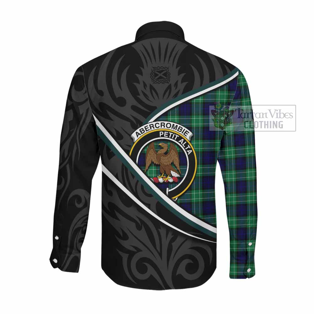 Abercrombie Tartan Family Crest Long Sleeve Button Shirts Celtic Scottish Thistle Floral - Tartan Vibes Clothing