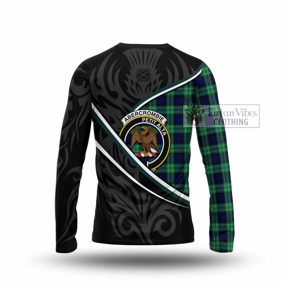 Abercrombie Tartan Family Crest Long Sleeve T-Shirt Celtic Scottish Thistle Floral - Tartan Vibes Clothing