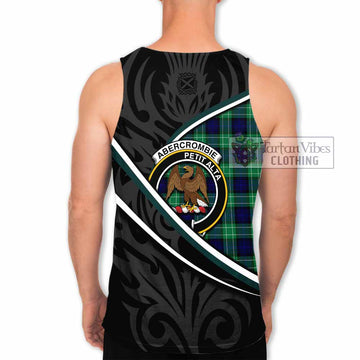 Abercrombie Tartan Family Crest Men Tank Top Celtic Scottish Thistle Floral