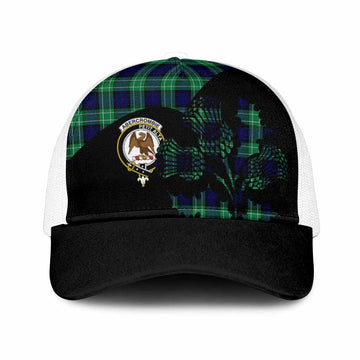 Abercrombie Tartan Family Crest Mesh Trucker Cap Scotland Thistle Floral Flag Style
