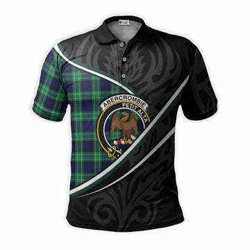 Abercrombie Tartan Family Crest Polo Shirt Celtic Scottish Thistle Floral