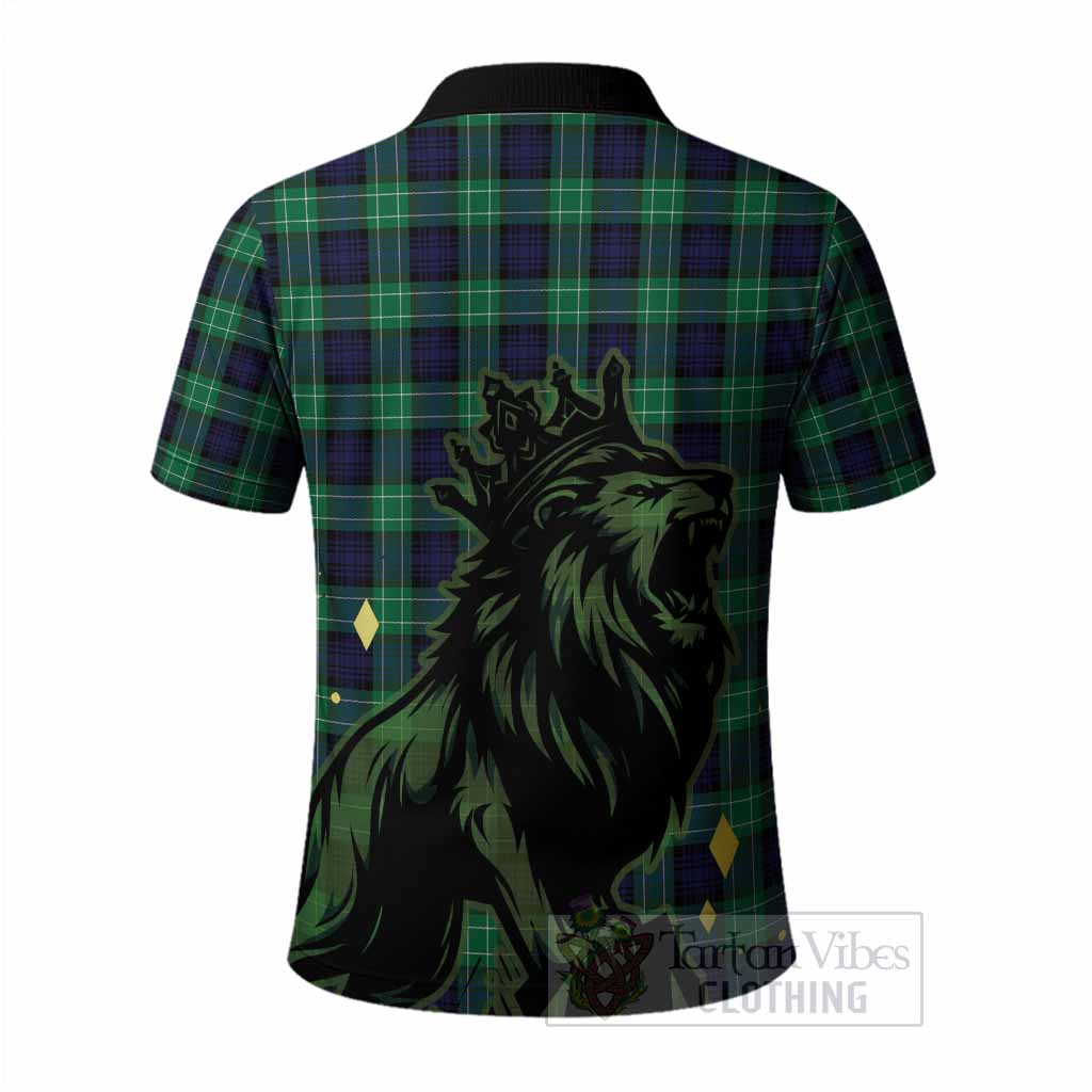 Abercrombie Tartan Family Crest Polo Shirt Crowned Lion Roaring