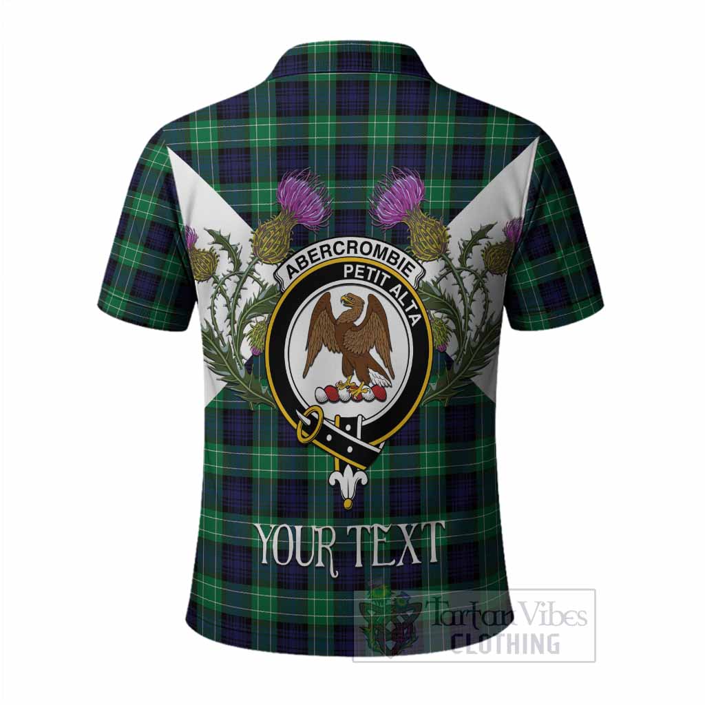 Abercrombie Tartan Family Crest Polo Shirt Scottish Burns Night Thistle Floral