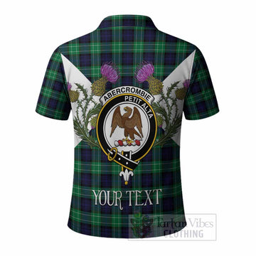 Abercrombie Tartan Family Crest Polo Shirt Scottish Burns Night Thistle Floral