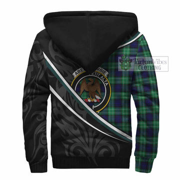 Abercrombie Tartan Family Crest Sherpa Hoodie Celtic Scottish Thistle Floral