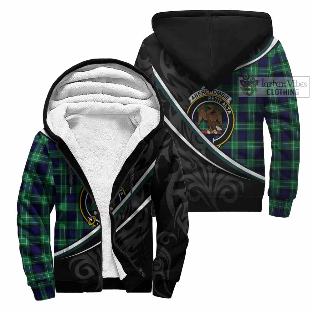 Abercrombie Tartan Family Crest Sherpa Hoodie Celtic Scottish Thistle Floral - Tartan Vibes Clothing