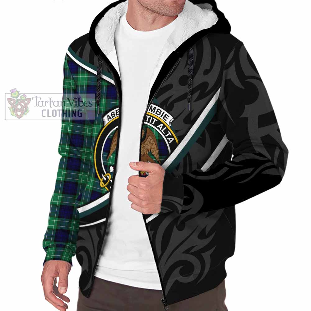 Abercrombie Tartan Family Crest Sherpa Hoodie Celtic Scottish Thistle Floral - Tartan Vibes Clothing