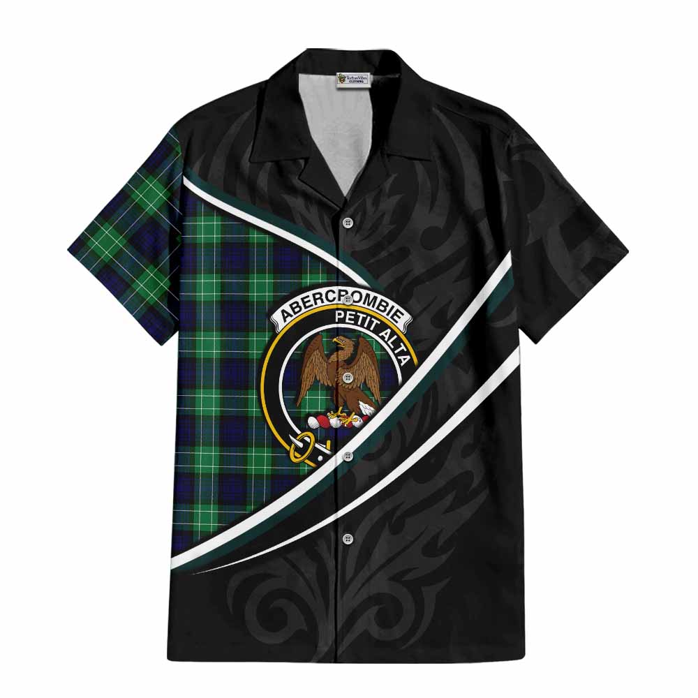 Abercrombie Tartan Family Crest Short Sleeve Button Shirt Celtic Scottish Thistle Floral - Tartan Vibes Clothing
