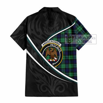 Abercrombie Tartan Family Crest Short Sleeve Button Shirt Celtic Scottish Thistle Floral - Tartan Vibes Clothing