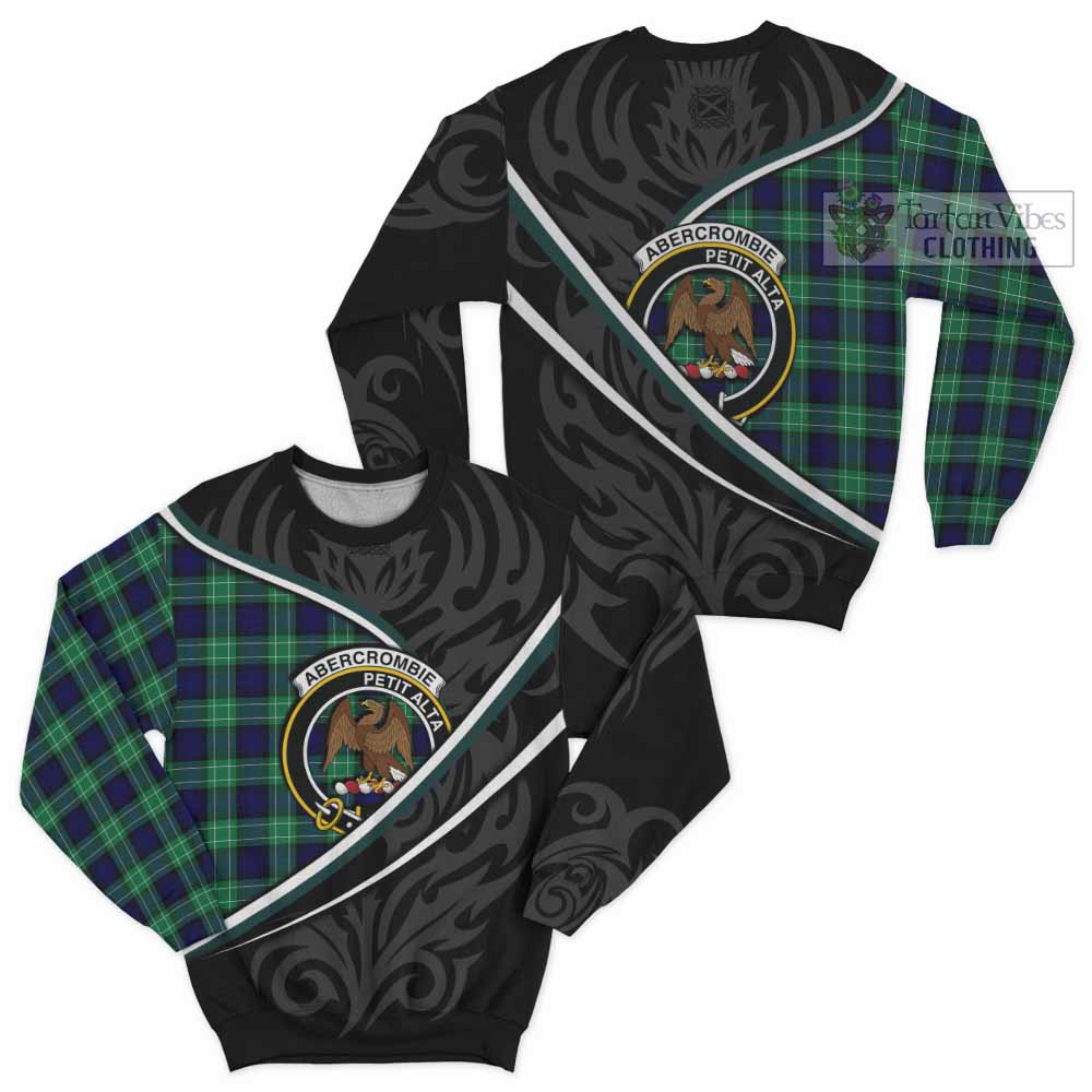 Abercrombie Tartan Family Crest Sweatshirt Celtic Scottish Thistle Floral - Tartan Vibes Clothing