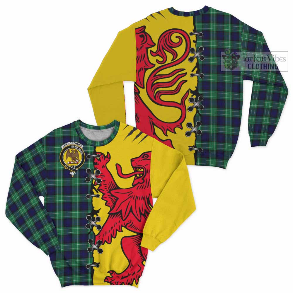 Abercrombie Tartan Family Crest Sweatshirt Lion Rampant Honor - Tartan Vibes Clothing