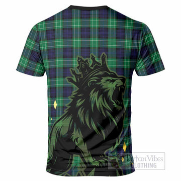 Abercrombie Tartan Family Crest T-Shirt Crowned Lion Roaring