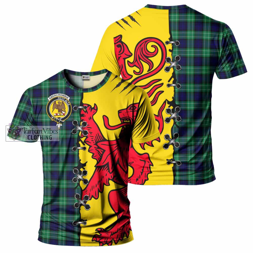 Abercrombie Tartan Family Crest T-shirt Lion Rampant Honor - Tartan Vibes Clothing