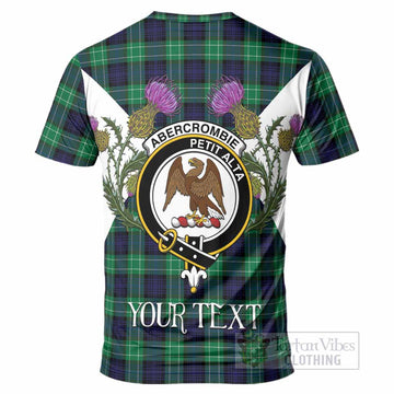 Abercrombie Tartan Family Crest T-Shirt Scottish Burns Night Thistle Floral