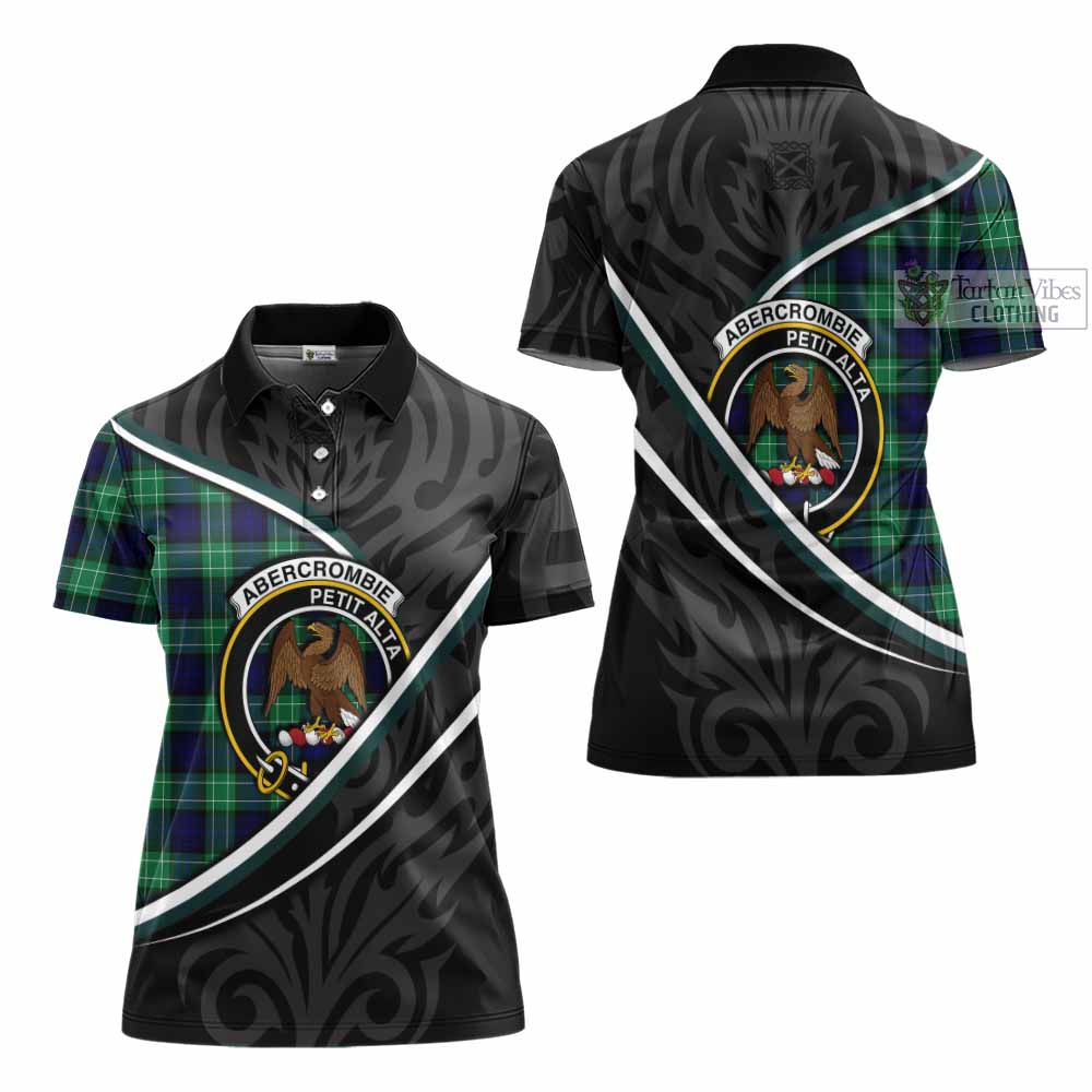 Abercrombie Tartan Family Crest Women's Polo Shirt Celtic Scottish Thistle Floral - Tartan Vibes Clothing