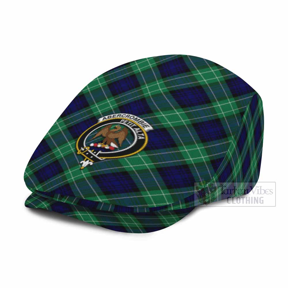 Abercrombie Tartan Flat Cap, Jeff Cap Cross Style with Family Crest - Tartan Vibes Clothing