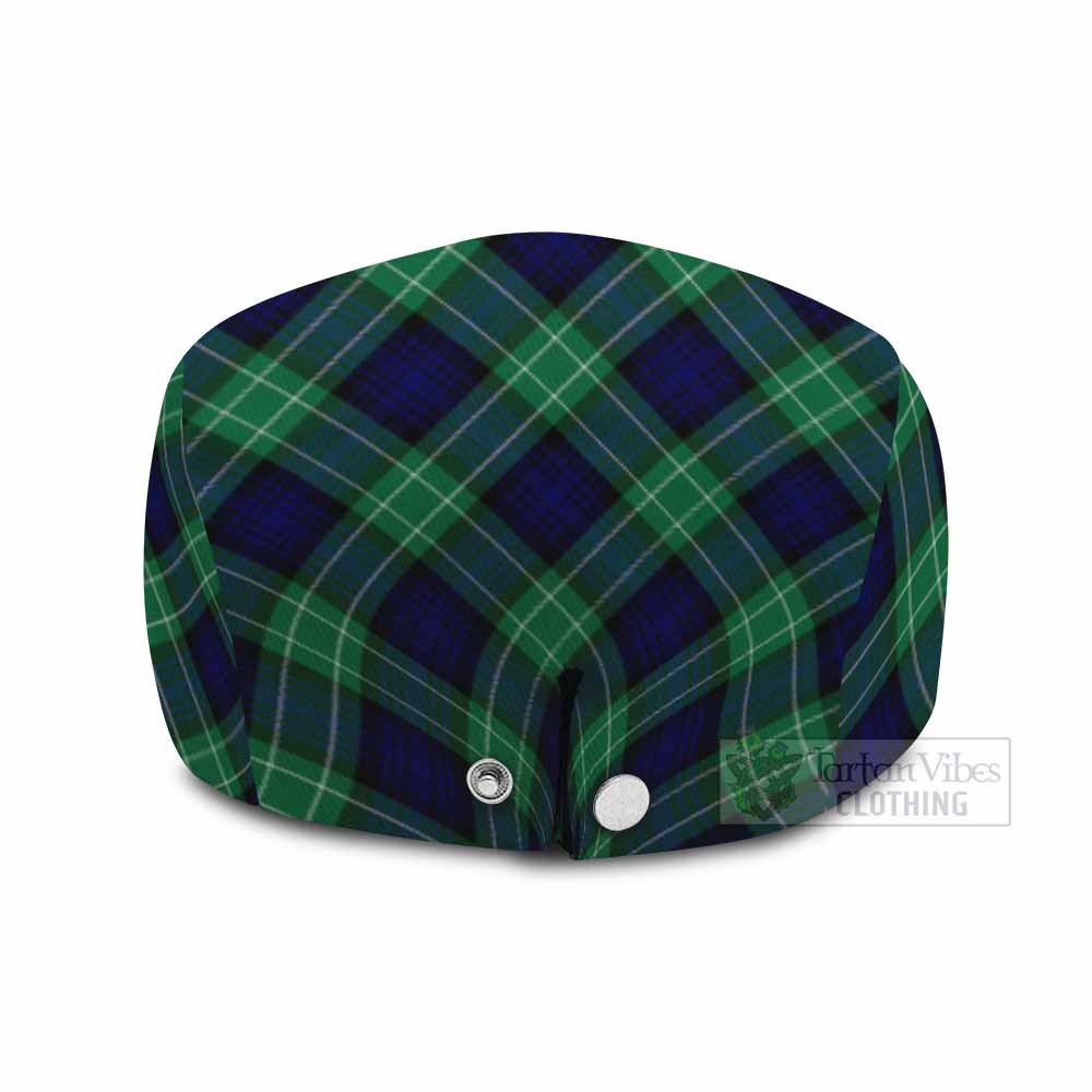 Abercrombie Tartan Flat Cap, Jeff Cap Cross Style with Family Crest - Tartan Vibes Clothing