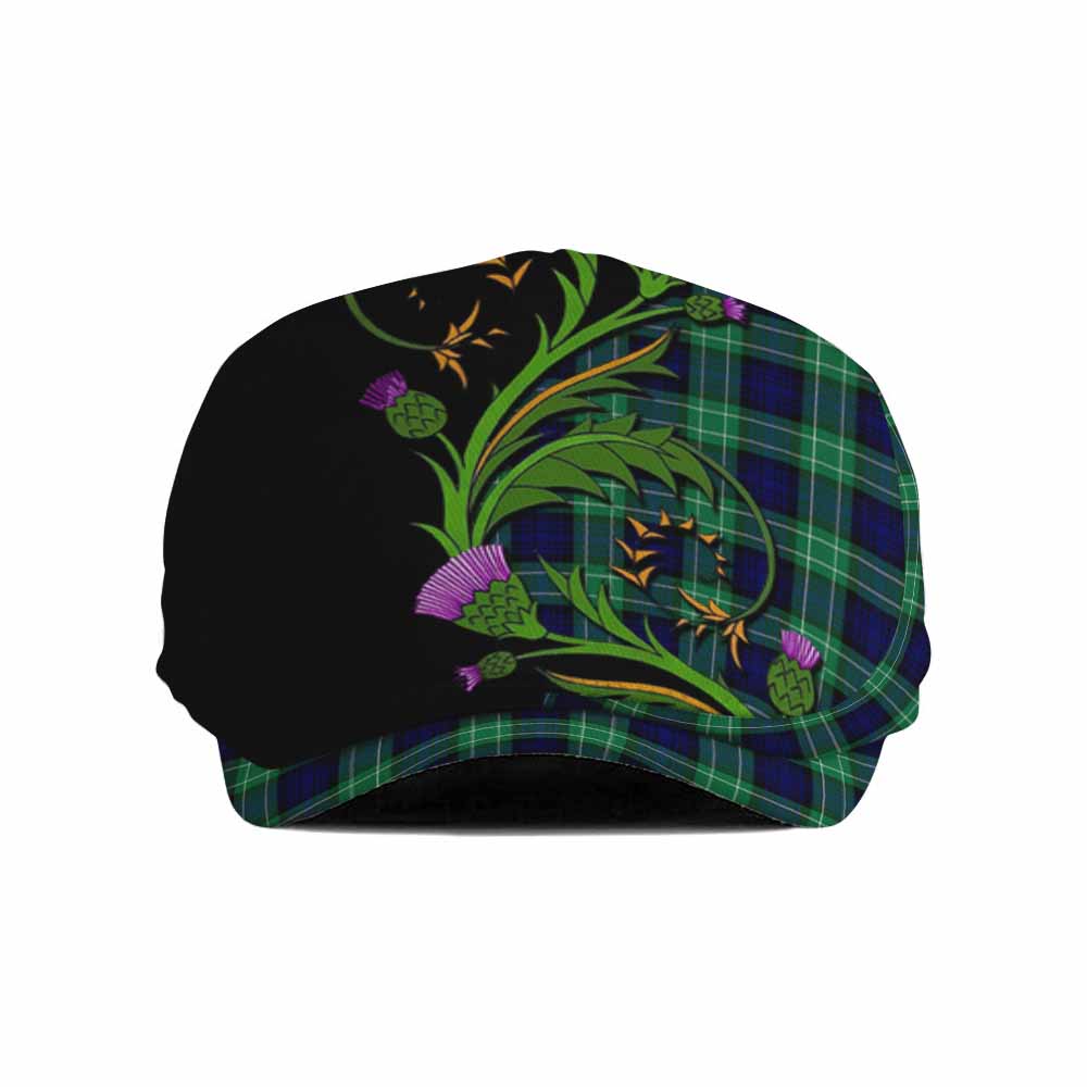 Abercrombie Tartan Flat Cap, Jeff Cap Scottish Thistle Pride Heritage Art