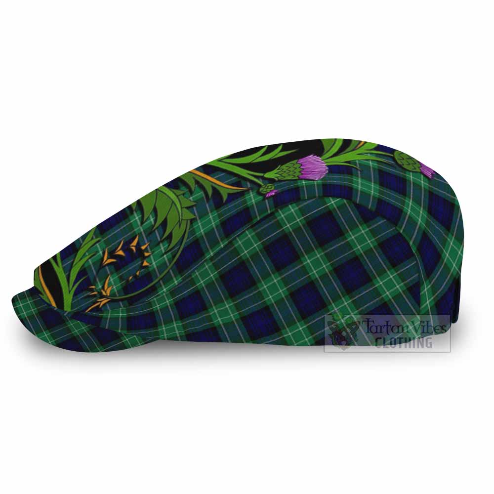Abercrombie Tartan Flat Cap, Jeff Cap Scottish Thistle Pride Heritage Art