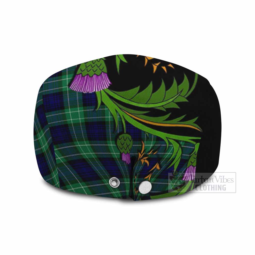 Abercrombie Tartan Flat Cap, Jeff Cap Scottish Thistle Pride Heritage Art