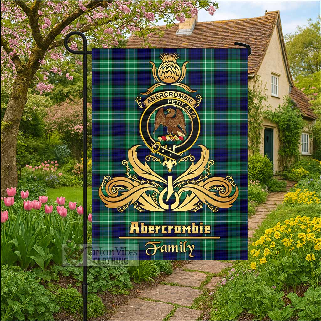 Abercrombie Tartan Garden Flag with Highland Thistle Cherish Family Crest Style - Tartan Vibes Clothing