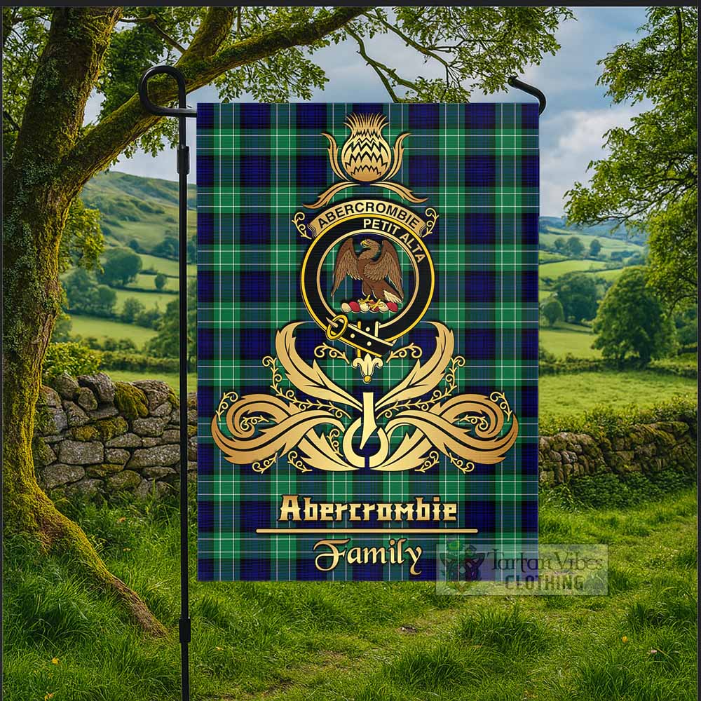 Abercrombie Tartan Garden Flag with Highland Thistle Cherish Family Crest Style - Tartan Vibes Clothing