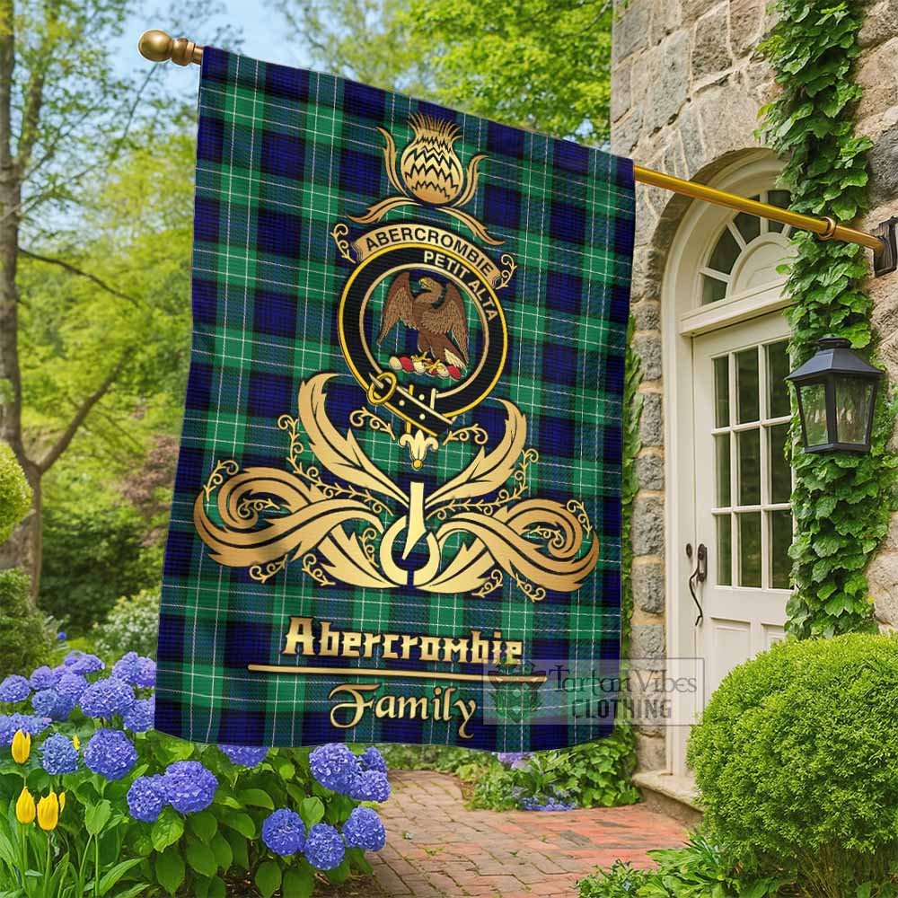 Abercrombie Tartan Garden Flag with Highland Thistle Cherish Family Crest Style - Tartan Vibes Clothing