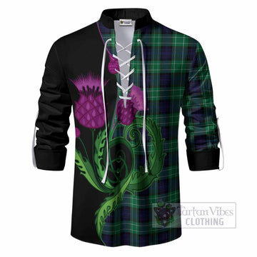 Abercrombie Tartan Ghillie Shirt Traditional Scottish Thistle