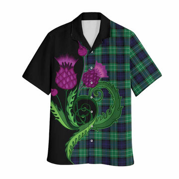 Abercrombie Tartan Hawaiian Shirt Traditional Scottish Thistle