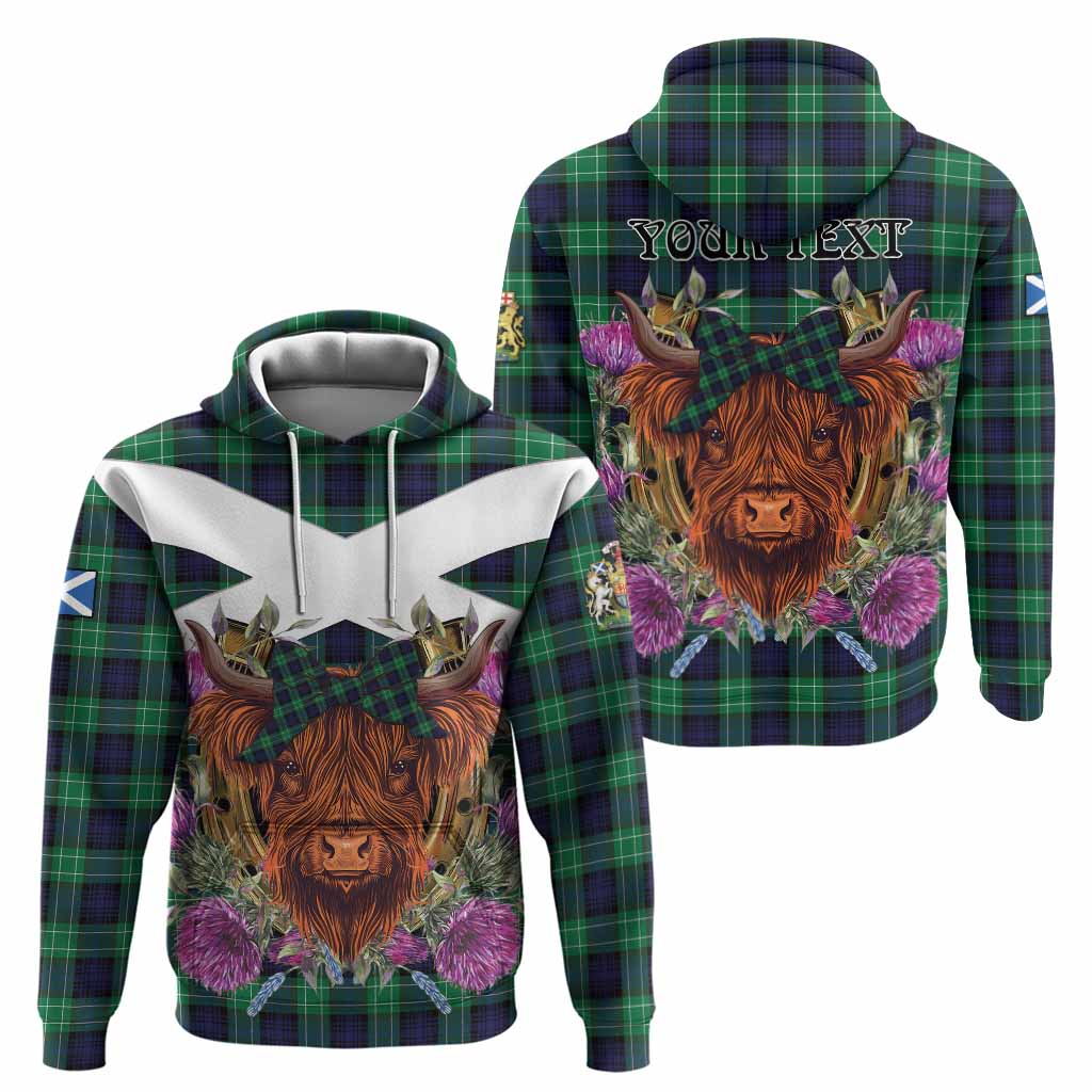 Abercrombie Tartan Hoodie Scottish Thistle Heilan Coo