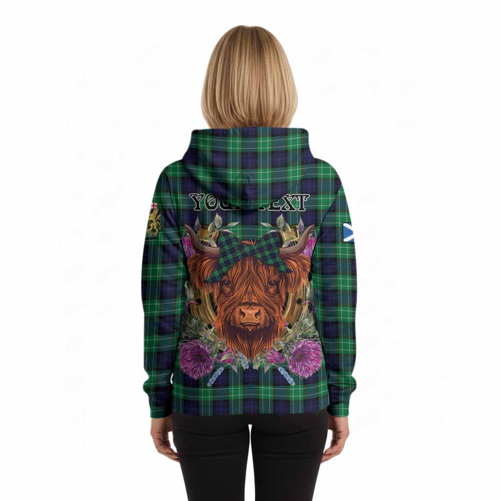 Abercrombie Tartan Hoodie Scottish Thistle Heilan Coo