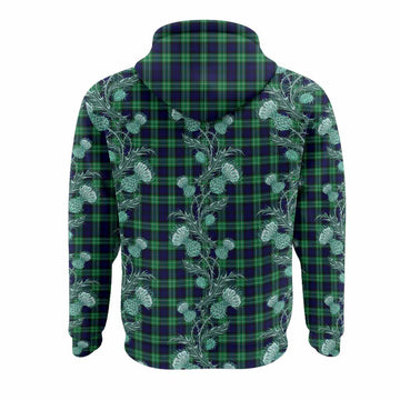 Abercrombie Tartan Hoodie Seamless Scottish Thistle Flowers
