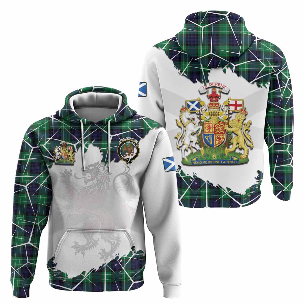 Abercrombie Tartan Hoodie with Family Crest and Lion Rampant Grunge Style