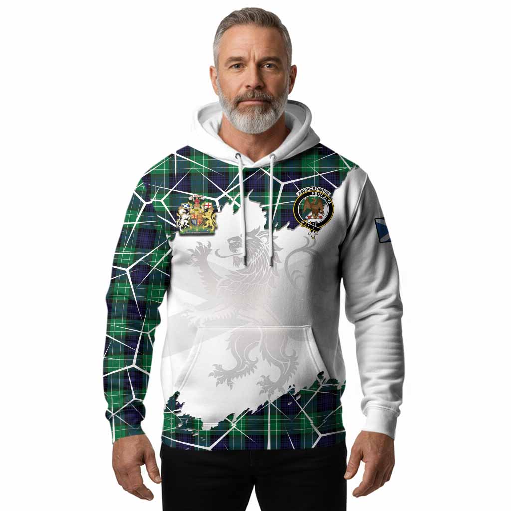 Abercrombie Tartan Hoodie with Family Crest and Lion Rampant Grunge Style