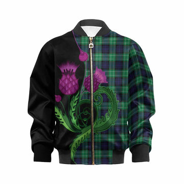 Abercrombie Tartan Kid Bomber Jacket Traditional Scottish Thistle