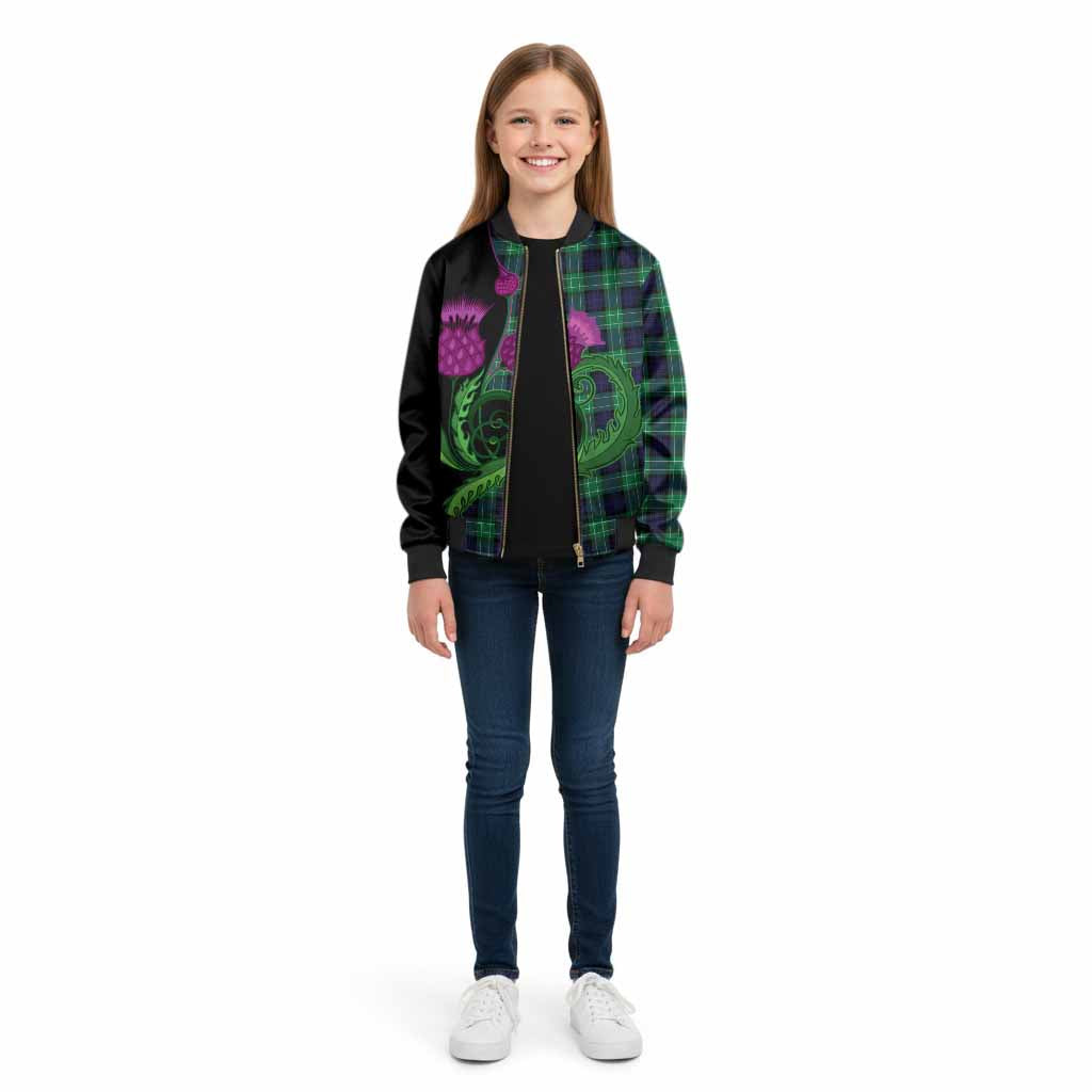 Abercrombie Tartan Kid Bomber Jacket Traditional Scottish Thistle