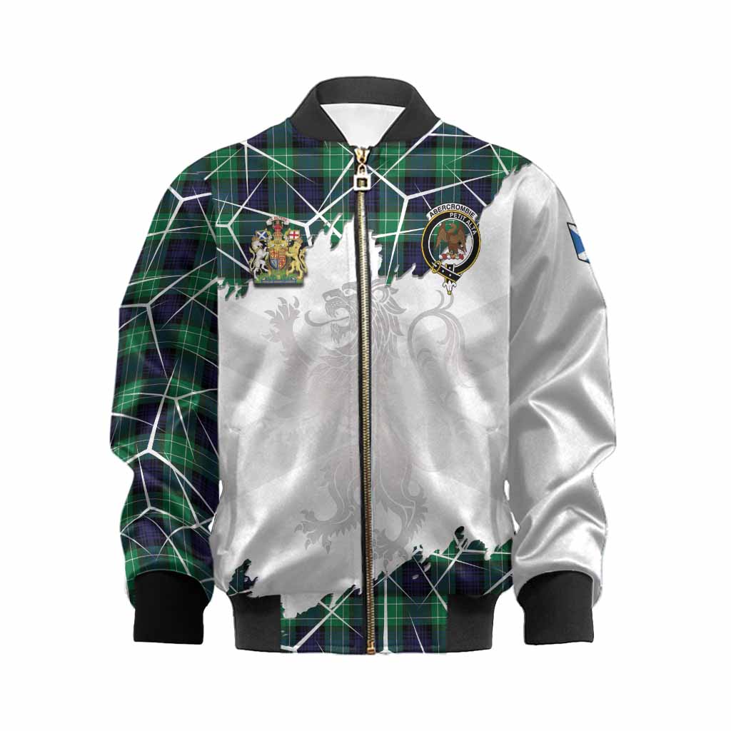 Abercrombie Tartan Kid Bomber Jacket with Family Crest and Lion Rampant Grunge Style