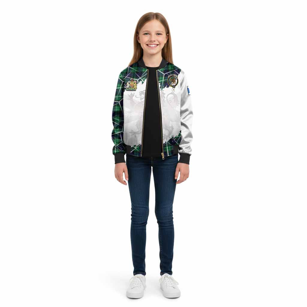 Abercrombie Tartan Kid Bomber Jacket with Family Crest and Lion Rampant Grunge Style
