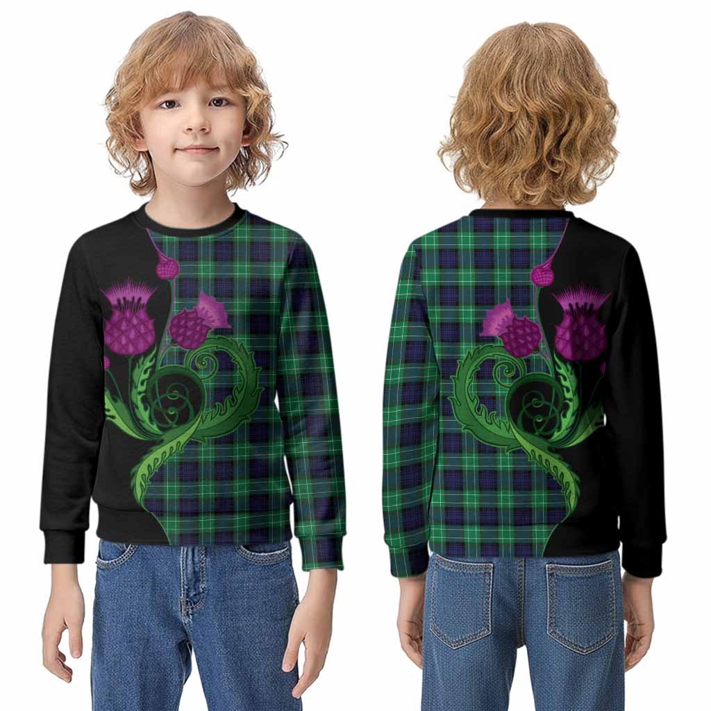 Abercrombie Tartan Kid Knitted Sweatshirt Traditional Scottish Thistle