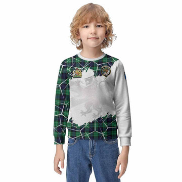 Abercrombie Tartan Kid Knitted Sweatshirt with Family Crest and Lion Rampant Grunge Style