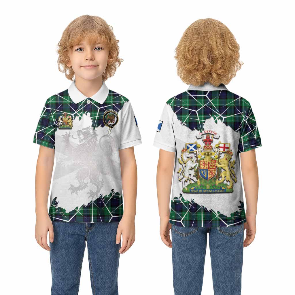 Abercrombie Tartan Kid Polo Shirt with Family Crest and Lion Rampant Grunge Style