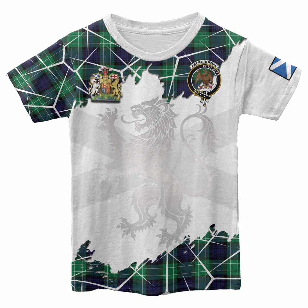Abercrombie Tartan Kid T-shirt with Family Crest and Lion Rampant Grunge Style