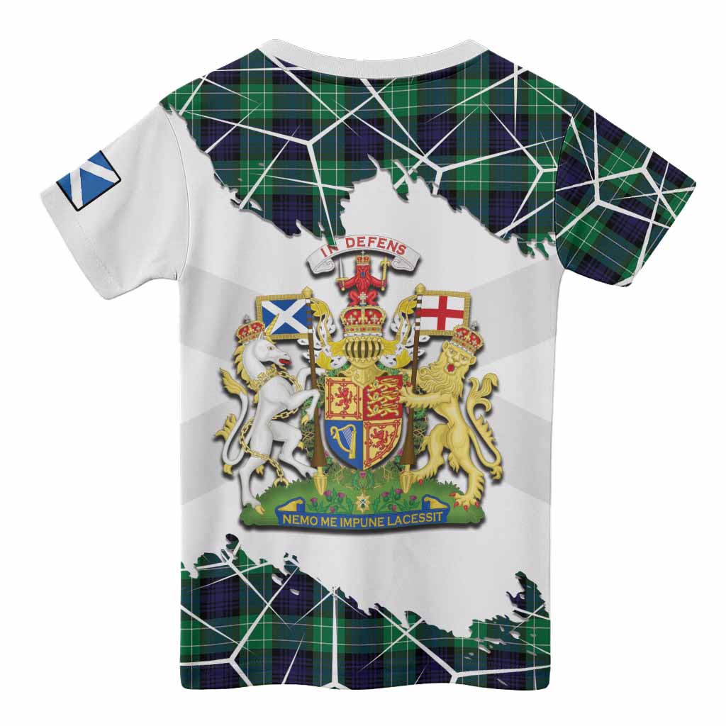 Abercrombie Tartan Kid T-shirt with Family Crest and Lion Rampant Grunge Style