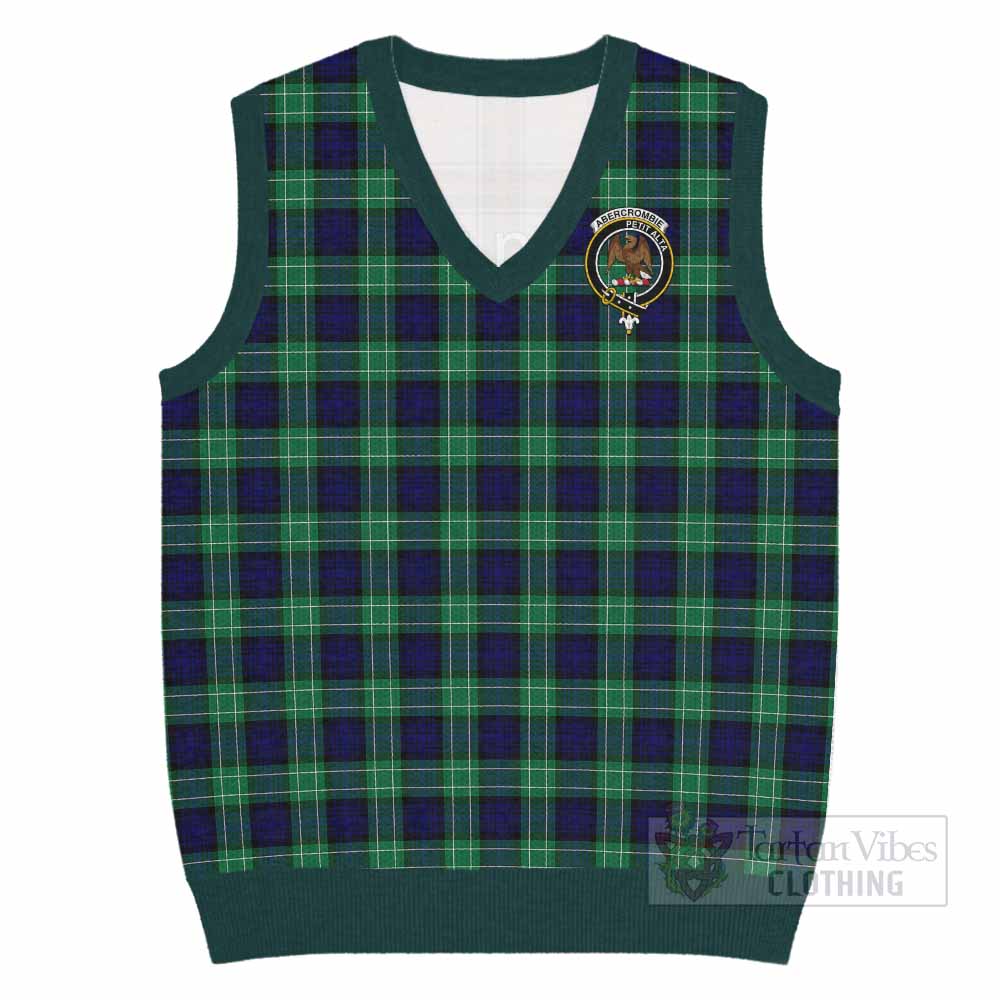 Abercrombie Tartan Knitted V-Neck Vest with Family Crest - Tartan Vibes Clothing