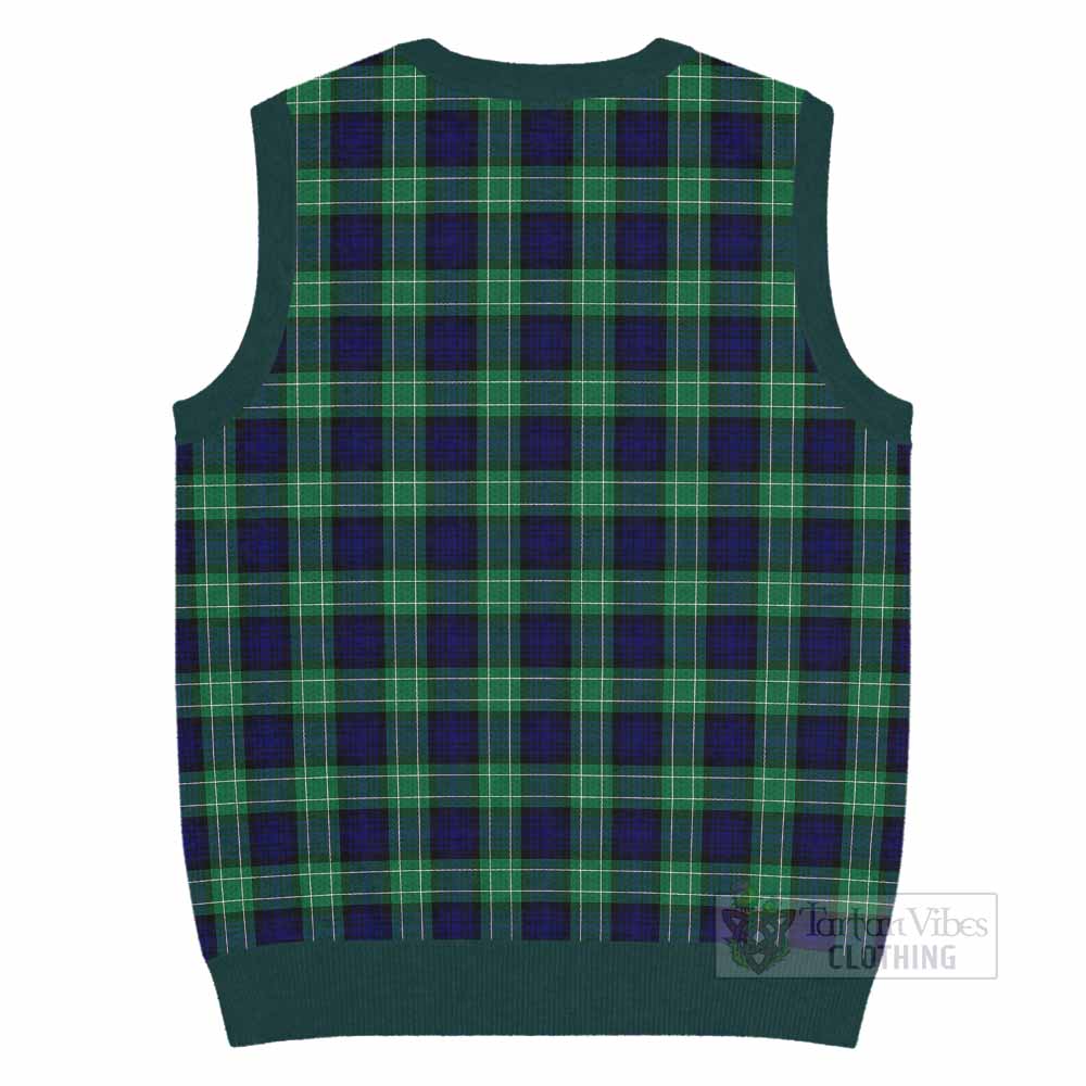 Abercrombie Tartan Knitted V-Neck Vest with Family Crest - Tartan Vibes Clothing