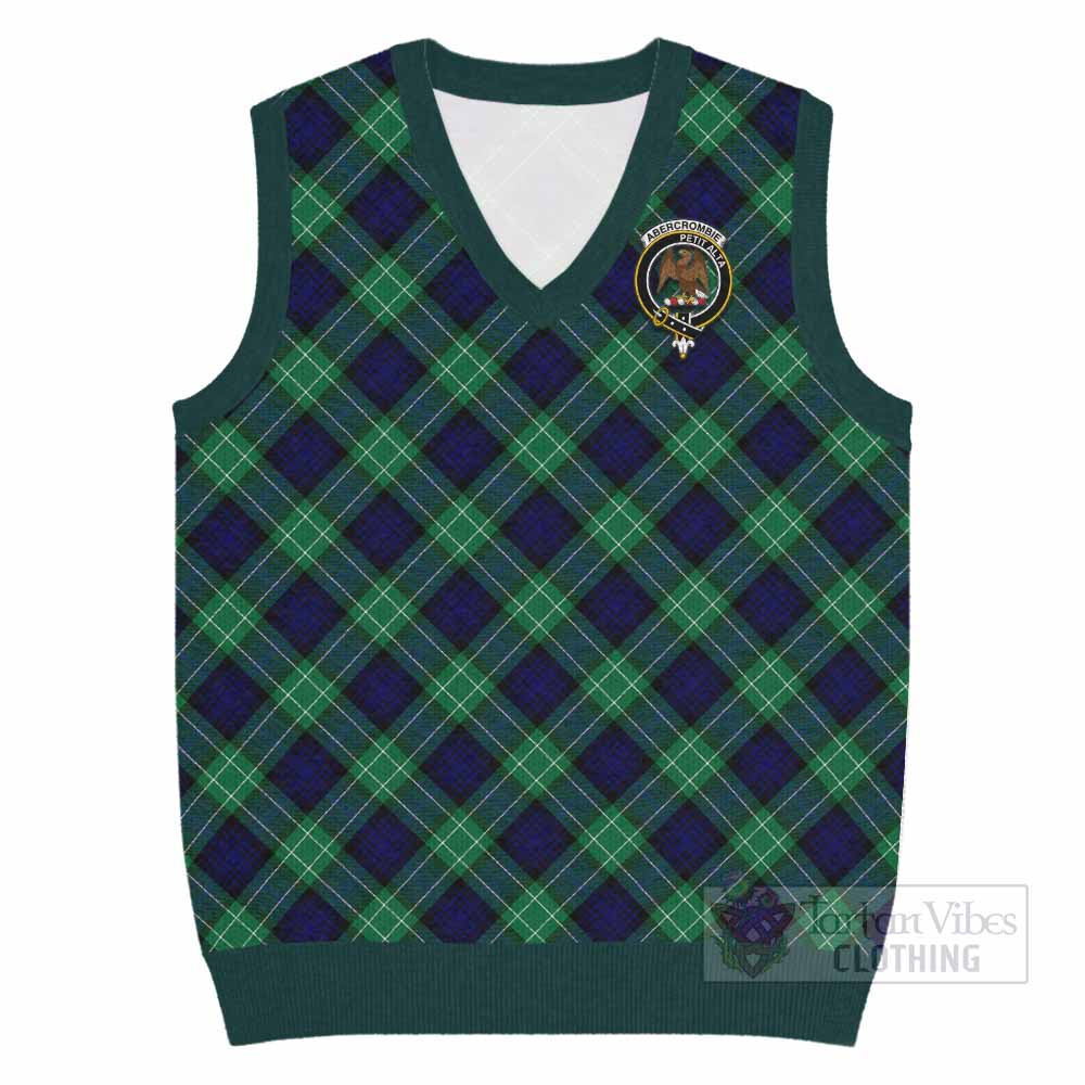 Abercrombie Tartan Knitted V-Neck Vest with Family Crest Cross Style