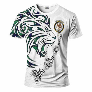 Abercrombie Tartan Lion Roar T-Shirt Alba Gu Brath with Celtic Motifs