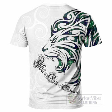 Abercrombie Tartan Lion Roar T-Shirt Alba Gu Brath with Celtic Motifs