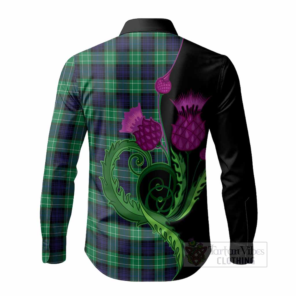 Abercrombie Tartan Long Sleeve Button Shirts Traditional Scottish Thistle
